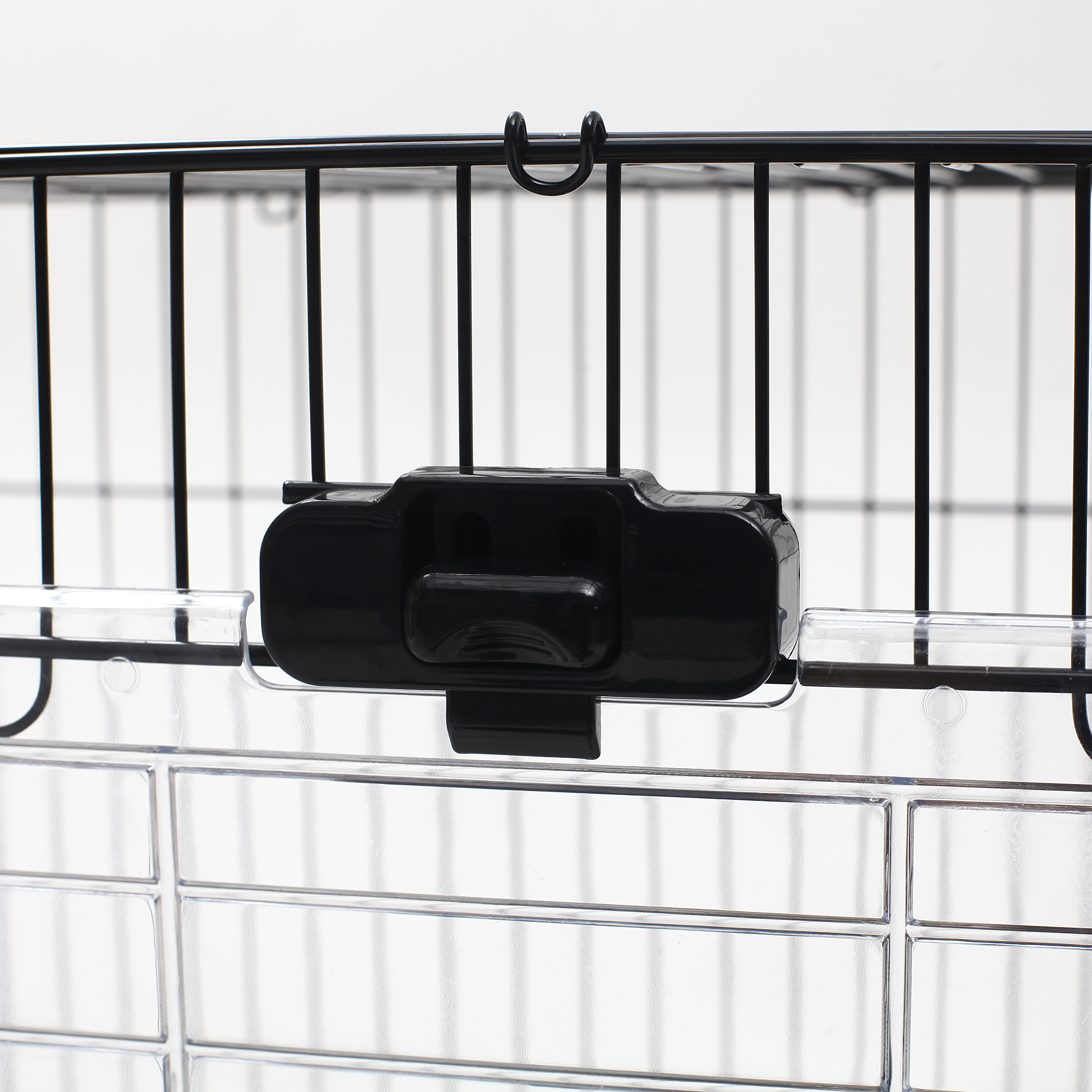 Jaula para Animales Pequeños de 2 Niveles, Conejera con Ruedas, Bandeja Removible, Plataforma y Rampa Para Conejos, Chinchillas, Hurones, Negro — imagen 7