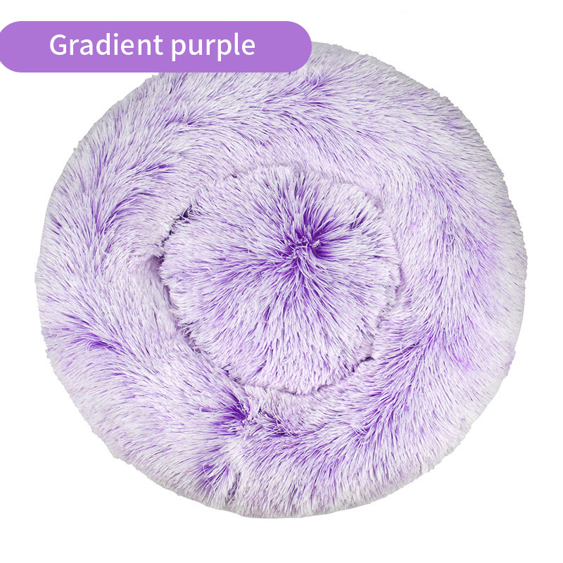 Dog Kennel Cat Kennel Plush Round Gradual Change Pet Kennel Dog Bed Winter Mat Gradual Change Pet Mattress Pet Supplies — image 12
