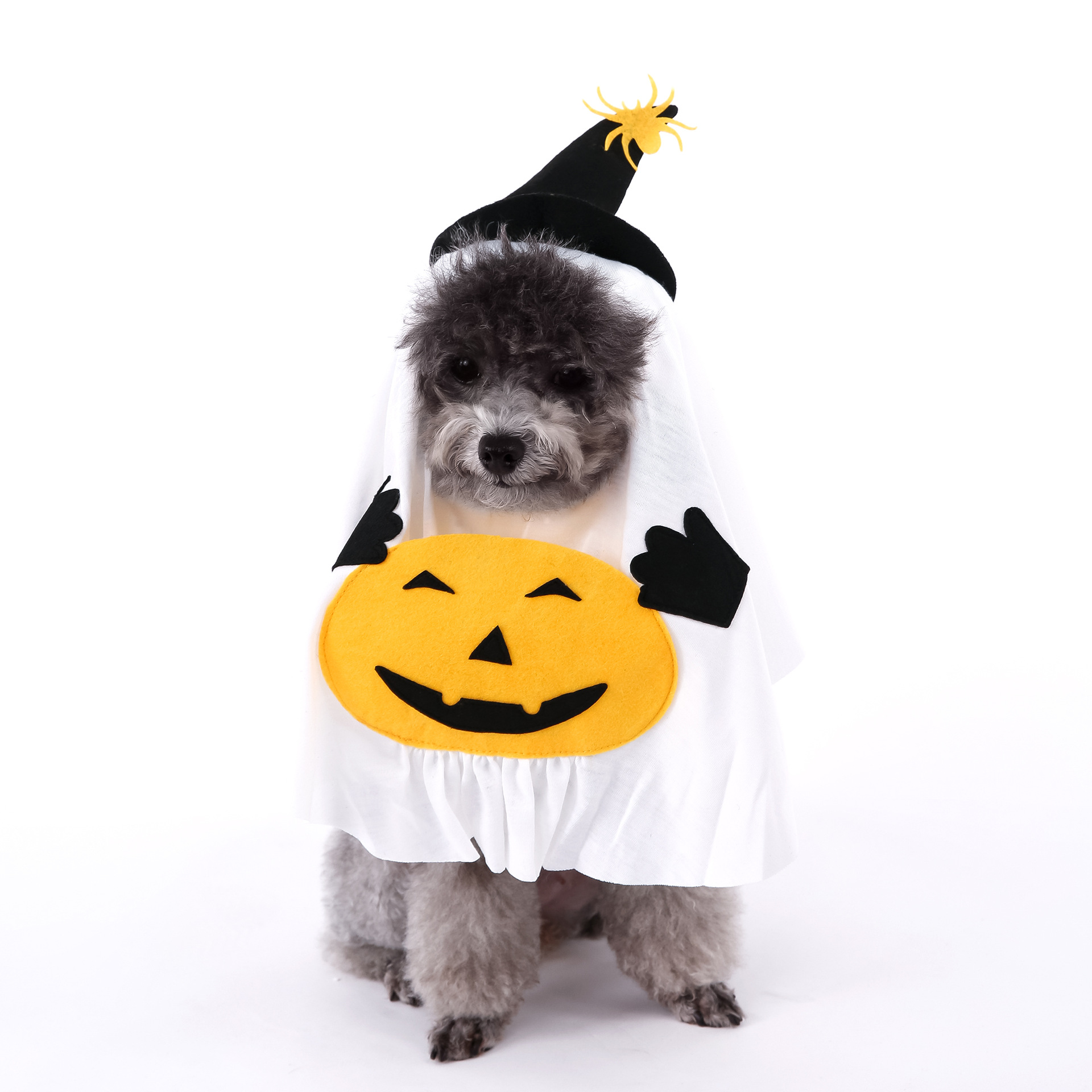 Cute Halloween Pumpkin Wizard Print Pet Costume for Small and Medium Dogs and Cats — image 3