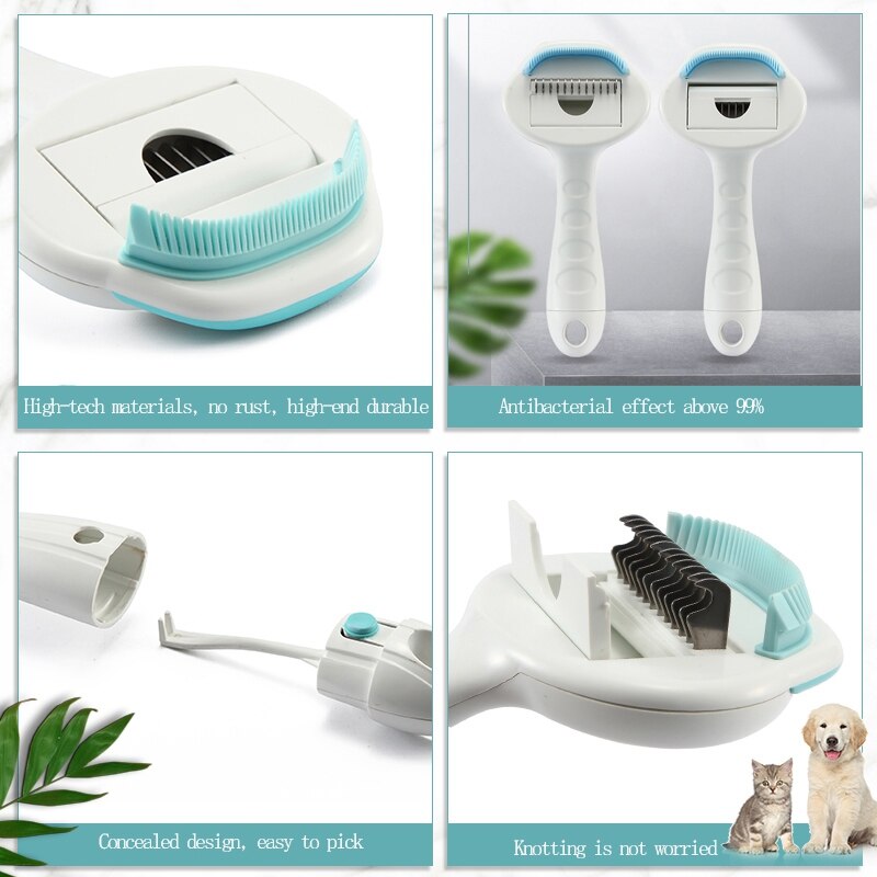 Peine de Dientes Densos 3 en 1 para Perros y Gatos, Cepillo para Pelo Suelto, Herramienta de Aseo para Eliminar Pelo y Nudos, Elimina Piojos, para Cachorros, Color al Azar — imagen 3