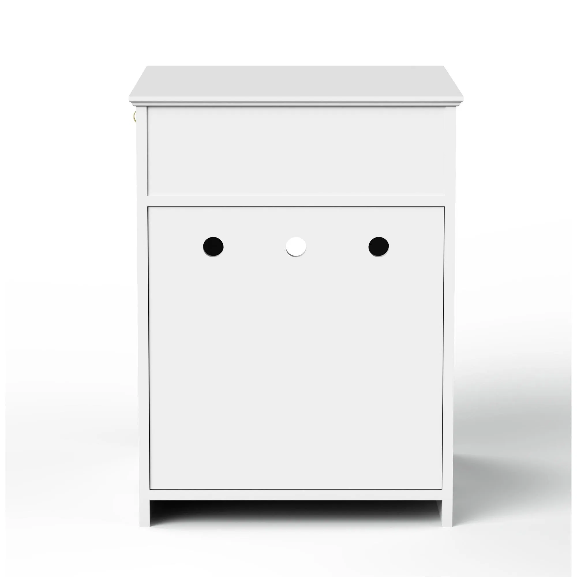 Wooden Pet House Cat Litter Box Enclosure with Drawer, Side Table, Indoor Pet Crate, Cat Home Nightstand (White) — image 9