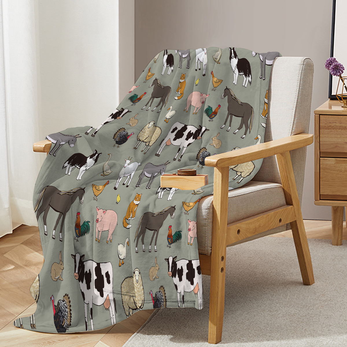 Manta Suave para Varios Animales - Caballo, Cerdo, Dura y Cómoda para Regalo de Cumpleaños para Mujer Decoración Hogar Sofá Cama Oficina Camping Viaje 75x100cm 130x150cm 150x200cm — imagen 10