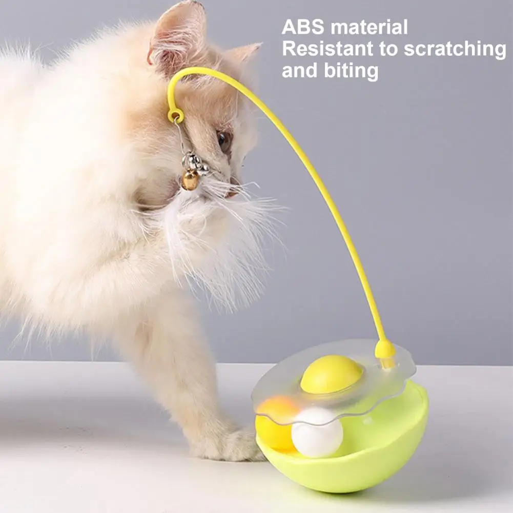 Juguete para Gatos Giratorio 360 Grados, Vara Provocadora con Pelota Rodante, Cascabel y Plumas con Hierba Gatera, Resistente a Rasguños — imagen 2