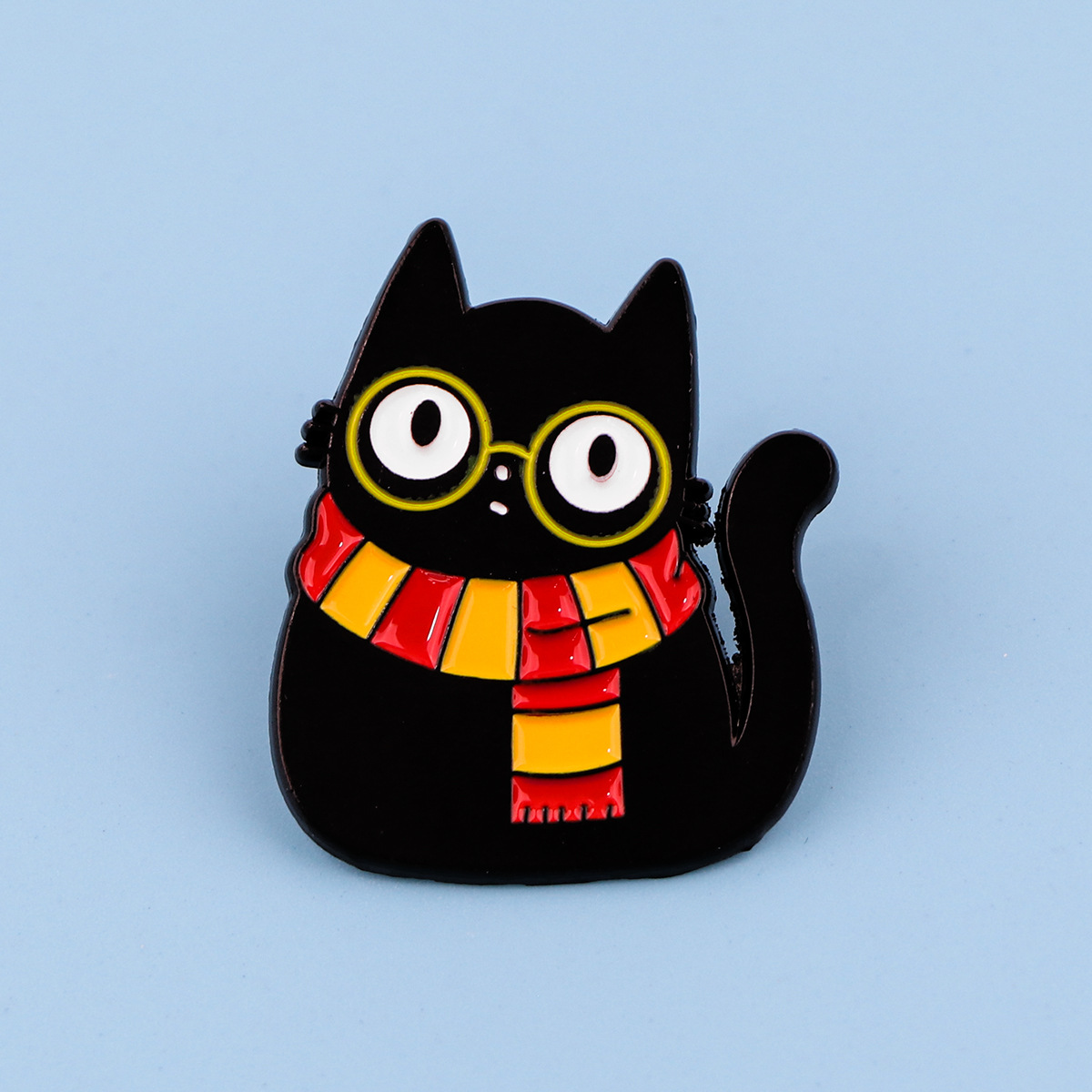 Broche de Gato Negro Adorable de Caricatura para Dama, Pin Insignia de Aleación Metálica, Accesorio para Mochila, Insignia — imagen 4