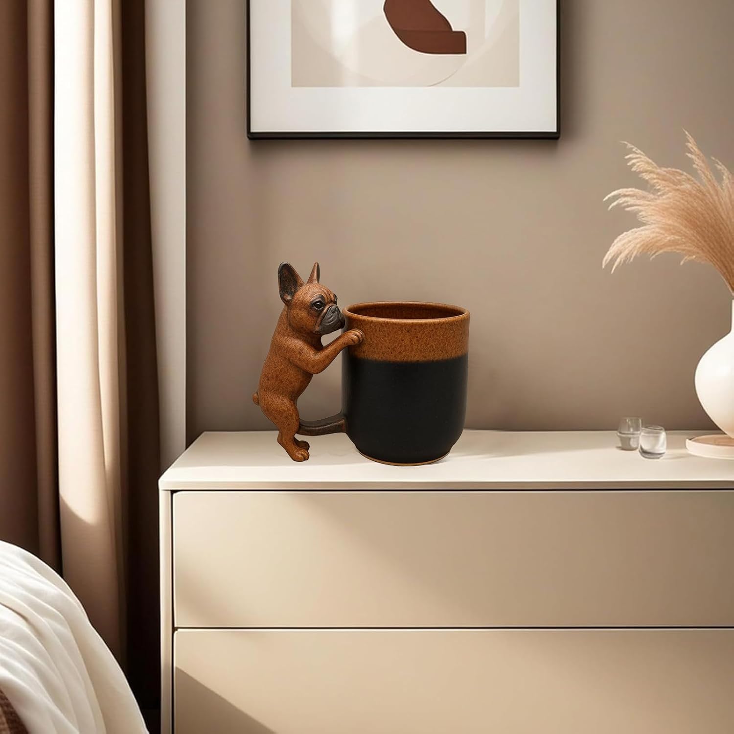 Taza de Dachshund Hecha a Mano en 3D, Taza de Cerámica Creativa con Forma de Animal en 3D, 11 Oz, Taza de Café Única con Diseño de Perro — imagen 6