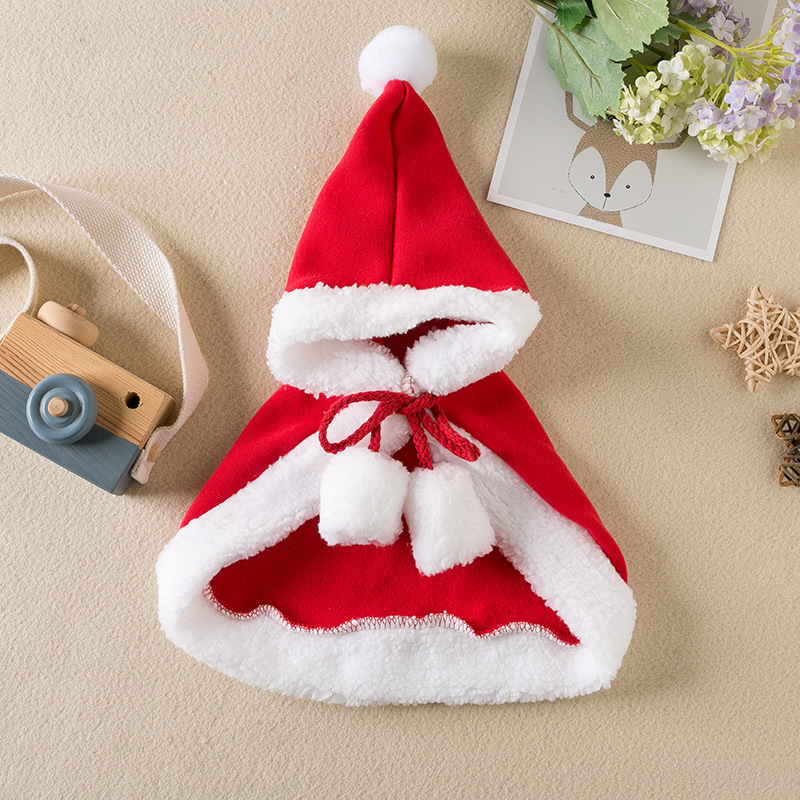 Traje de Navidad para Mascotas - Capa Roja de Cordero con Ciervo — imagen 4