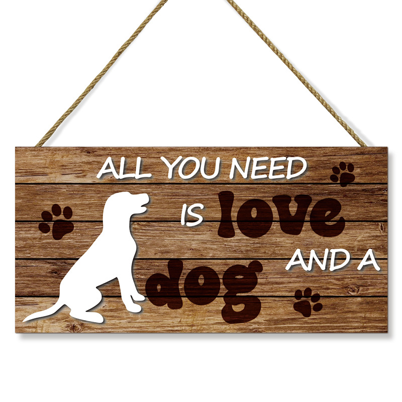 Pet Dog Wooden Wall Plaque Hanging Decor Dog Paw Dog House Sign Wooden Craft Wall Decoration — image 6