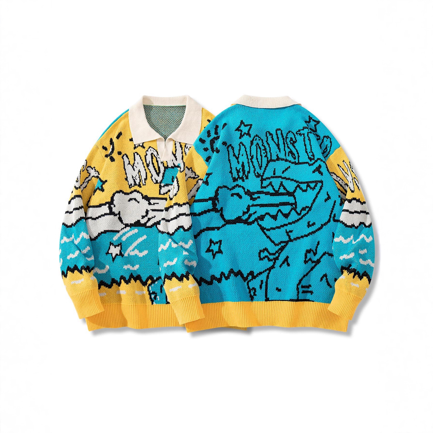 Dinosaur long sleeved loose sweater for men — image 6