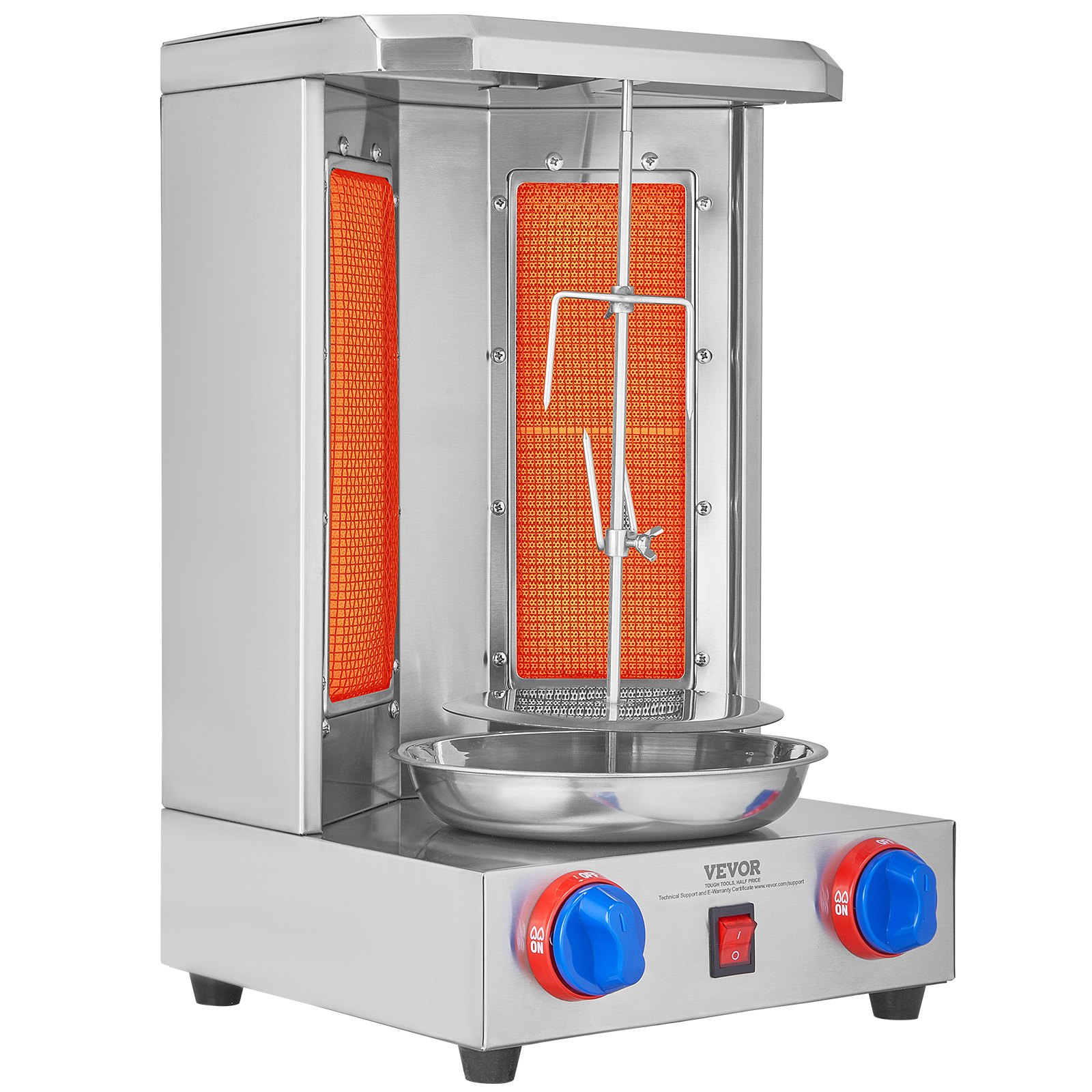 Shawarma Grill Machine, 13 Lbs Capacity, Chicken Shawarma Cooker Machine With 2 Burners, Gas Vertical Broiler Gyro Rotisserie Oven Doner Kebab Machine, For Home Restaurant Kitchen Parties — image 1
