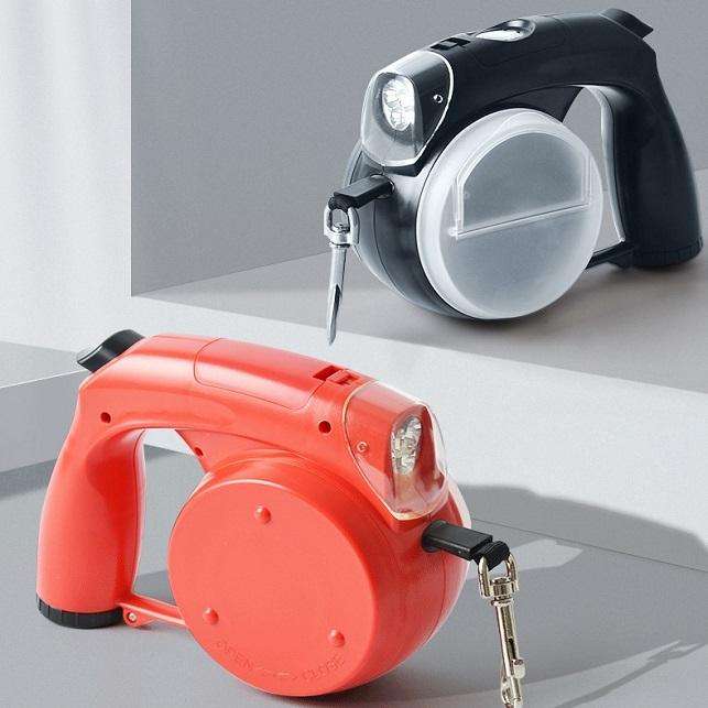5 In 1 Multifunctional Dog Leash And Collar Custom Waterproof Automatic Led Retractable Dog Leash Poop Bag — image 2