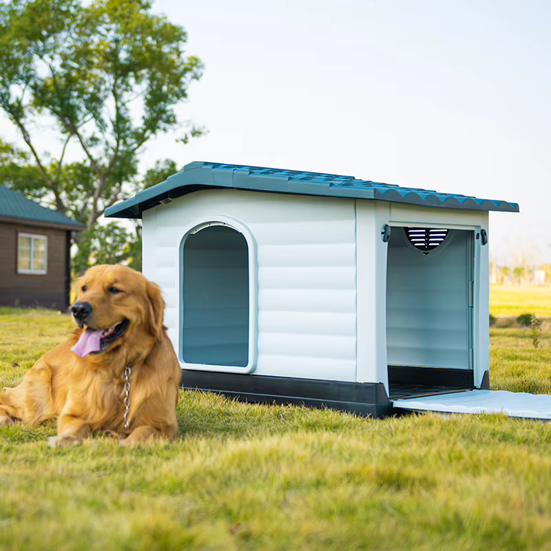 Luxury Dog House Series Outdoor Small Medium Large All Season Rainproof Plastic Kennel Dog House With Window — image 2