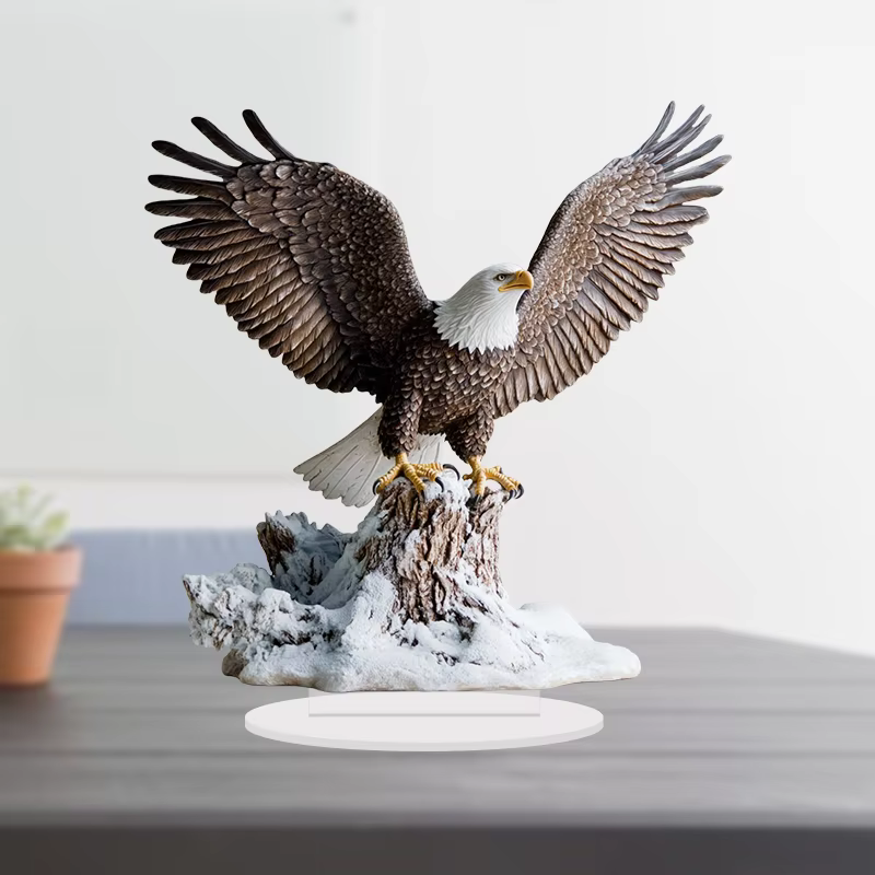 Pieza Decorativa de Acrílico 2D 1 Pieza "El Águila y el Despegue de la Carrera", Regalo de Decoración de Escritorio, Decoración de Oficina, Realista, Potencia la Fortuna Profesional — imagen 1