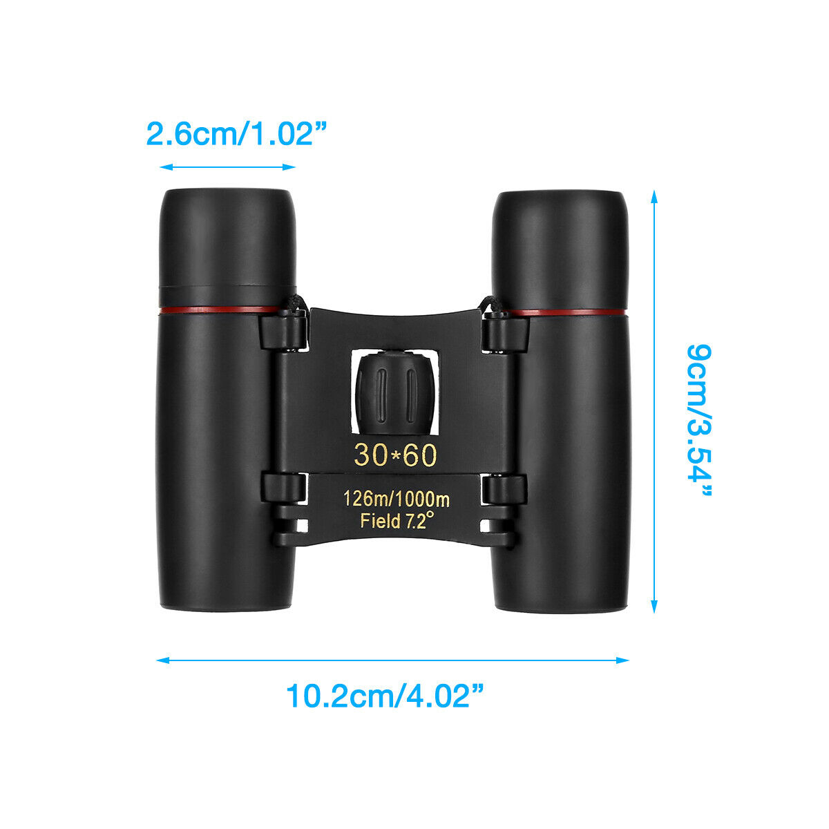 Binoculares 30x60 con Zoom, para Viajes, Telescopio Plegable Compacto, para Caza, Día y Noche, al Aire Libre, Binoculares Pequeños de Bolsillo, Compactos para Adultos, Mini para Niños, para Niños, para Observación de Aves, Conciertos, Teatro y Ópera — imagen 9