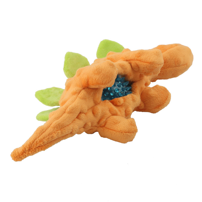 New Pet Plush Sound Toy Dinosaur Dog Relief Moaning Teeth Cleaning Cartoon Stegosaurus Toy — image 4