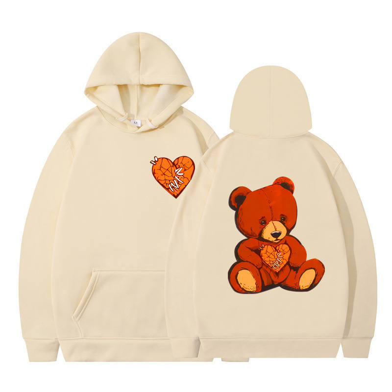 Style Teddy Print Long Sleeve Hooded Sweatshirt — image 5