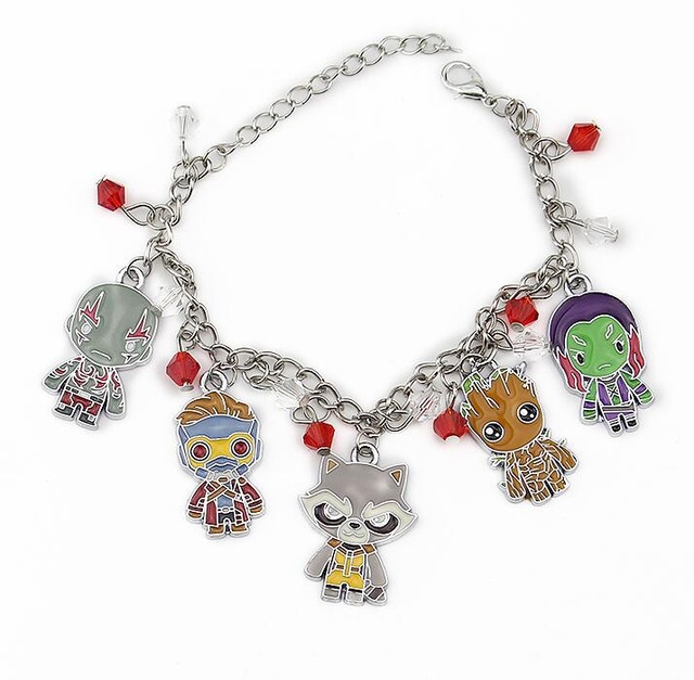Collares de Charms Clásicos de Películas Guardianes De La Galaxia Joyería Marvel Comics Raccoón Superhéroico Collar y Pulsera — imagen 7