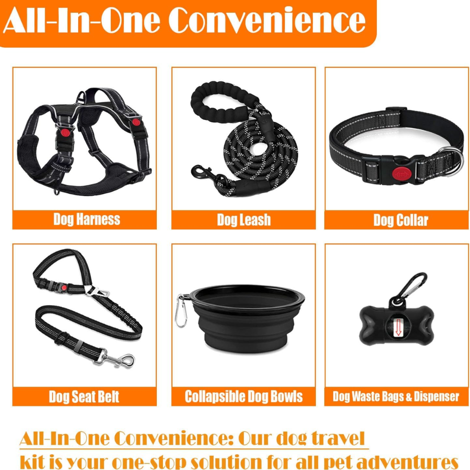 No Pull Dog Harness, Collar & Leash Set, Adjustable Pet Walking Set With Travel Accessories For Dogs — image 6