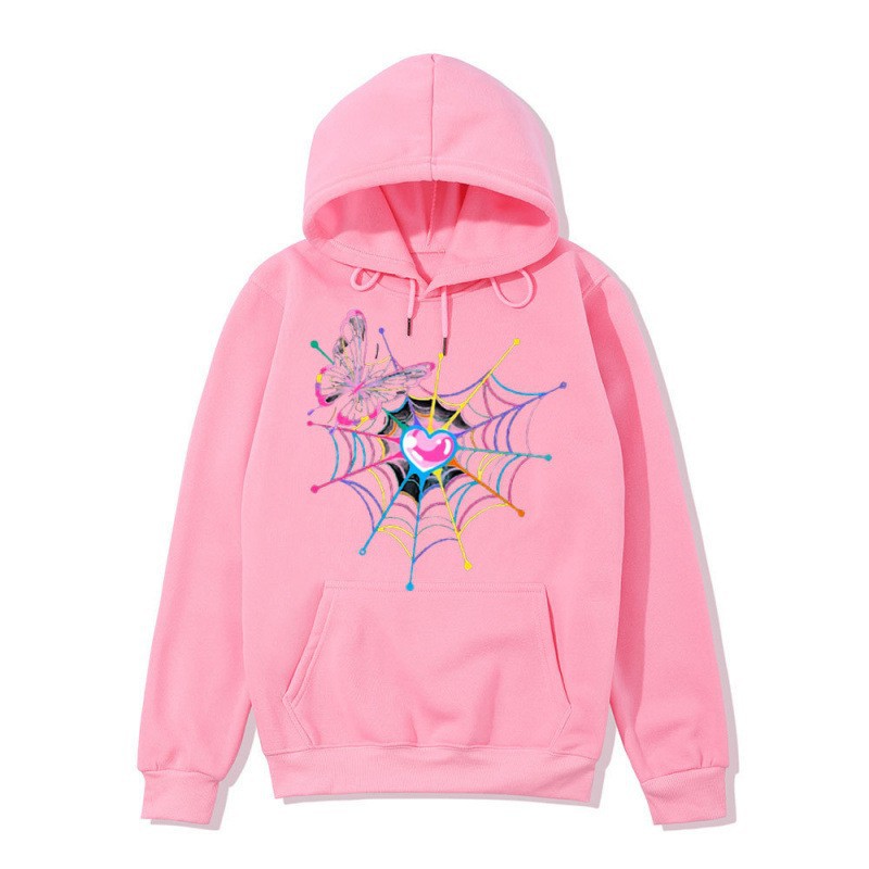 Dark Gothic Streetwear Hoodie for Men and Women, Large Size Spider Web Pattern Zipper Sweatshirt — image 12