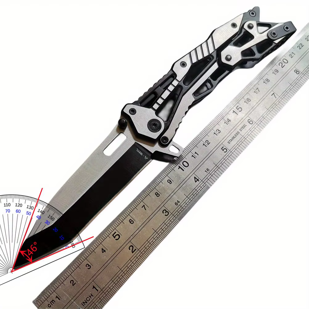 Steel Samurai EDC Folding Knife - 3.35" 8CR15MOV Blade, 5.1oz Ultra-Lightweight Tactical Design, Skeletonized Grip (8.35" Total) — image 2