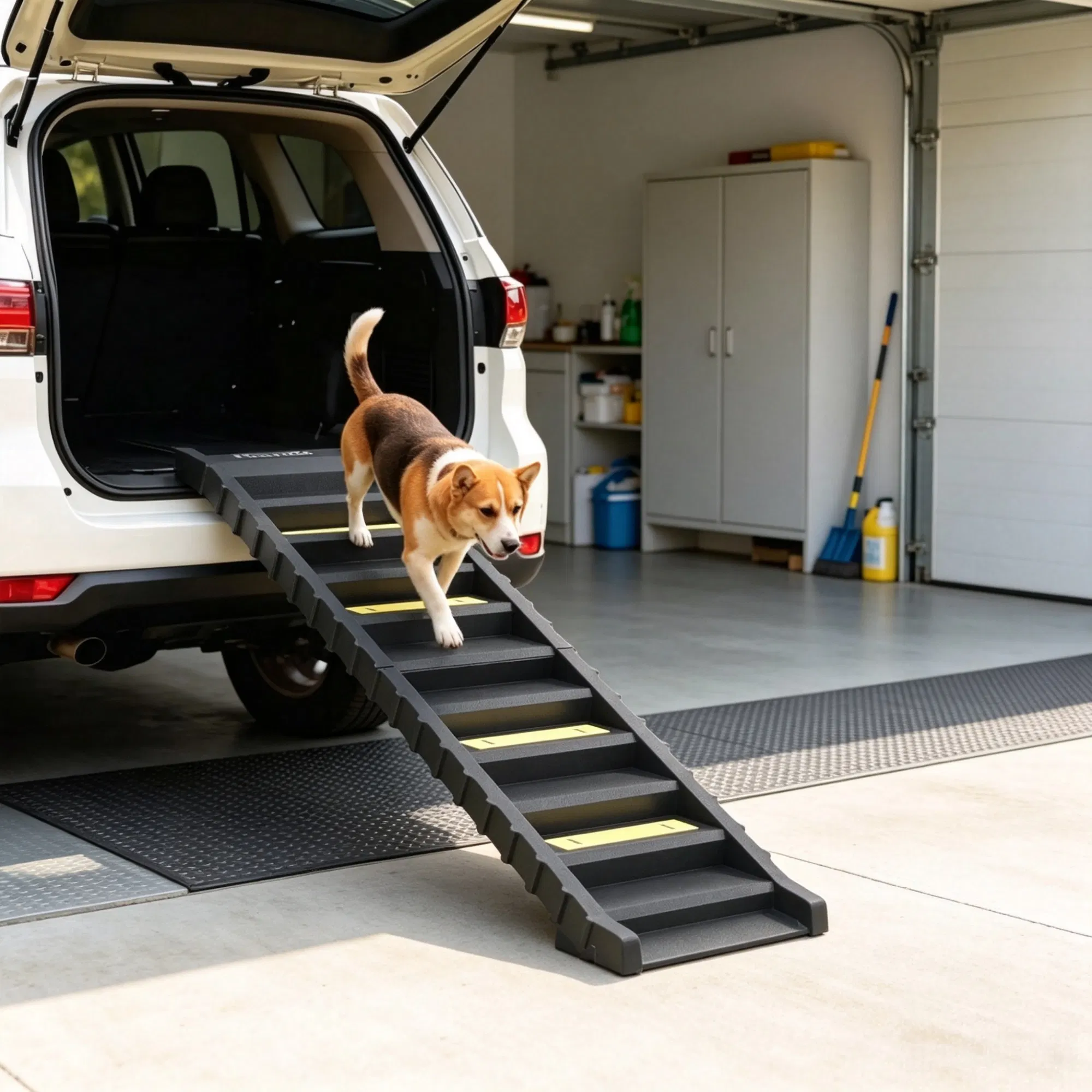 Black Folding Pet Car Ramp Foldable Dog Ramp for Large Medium Small Dogs — image 1
