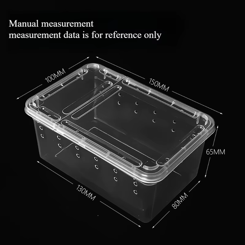 Transparent Portable Reptile Insect Breeding Box Small Pet Observation Container Spider Lizard Keeping Container — image 4