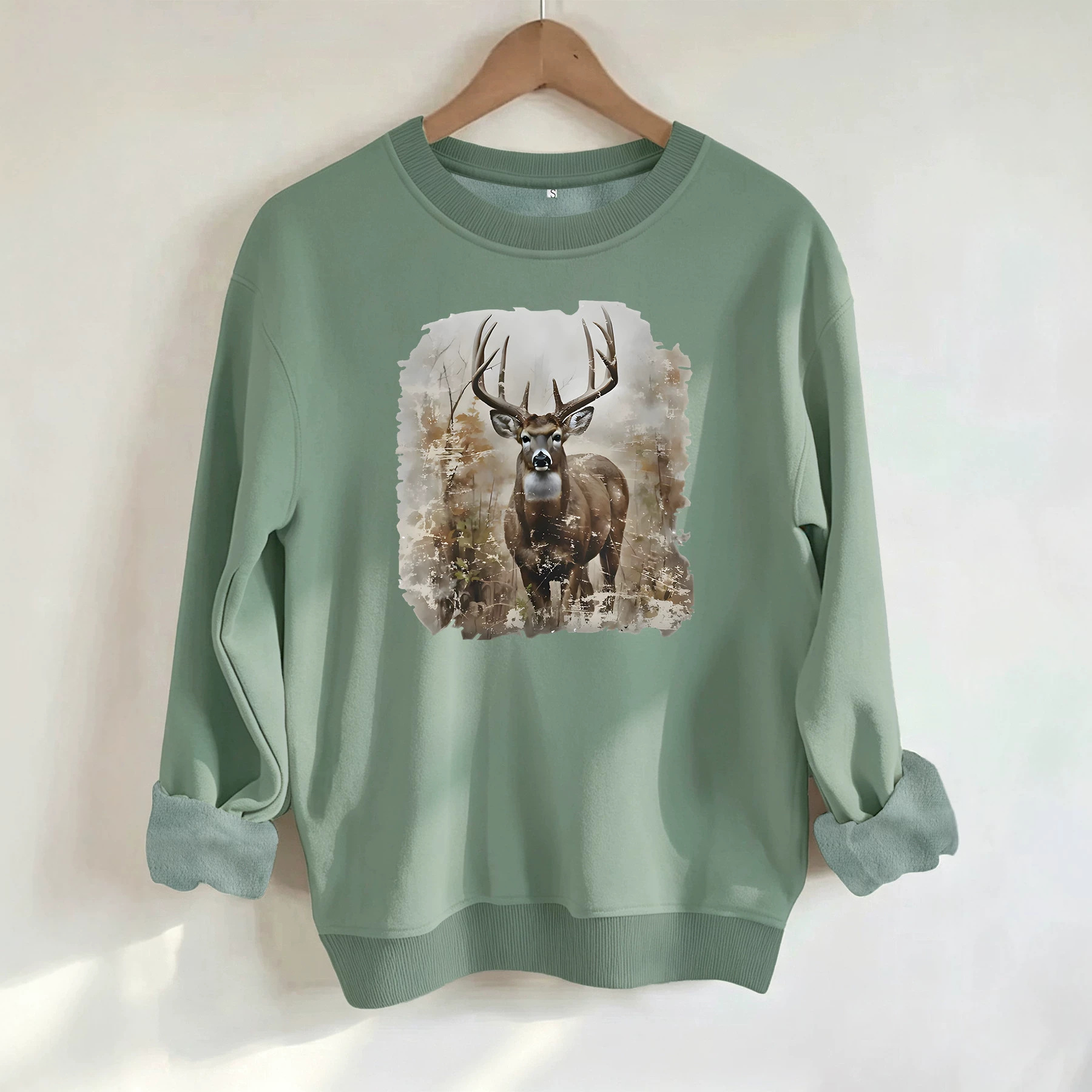 Deer print loose hoodie — image 3
