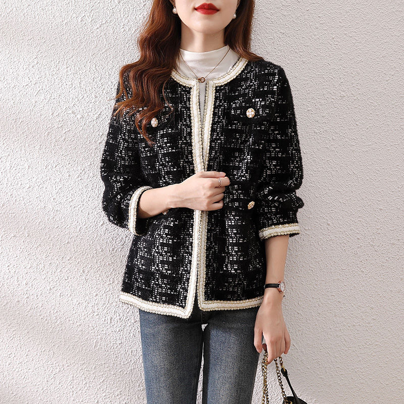 Round neck mink fur sweater jacket for women — image 5