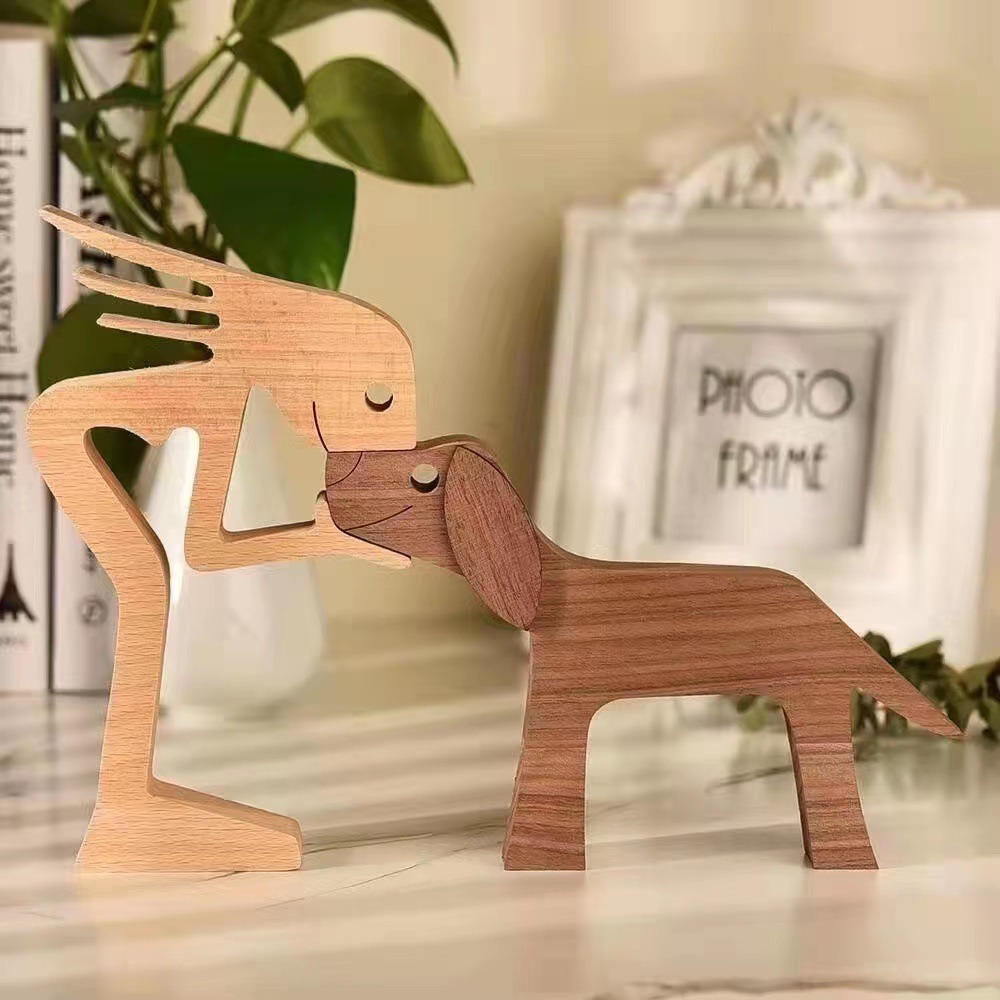 Wooden dog and family member ornaments animal decorations creative desktop decoration custom children toys — image 16