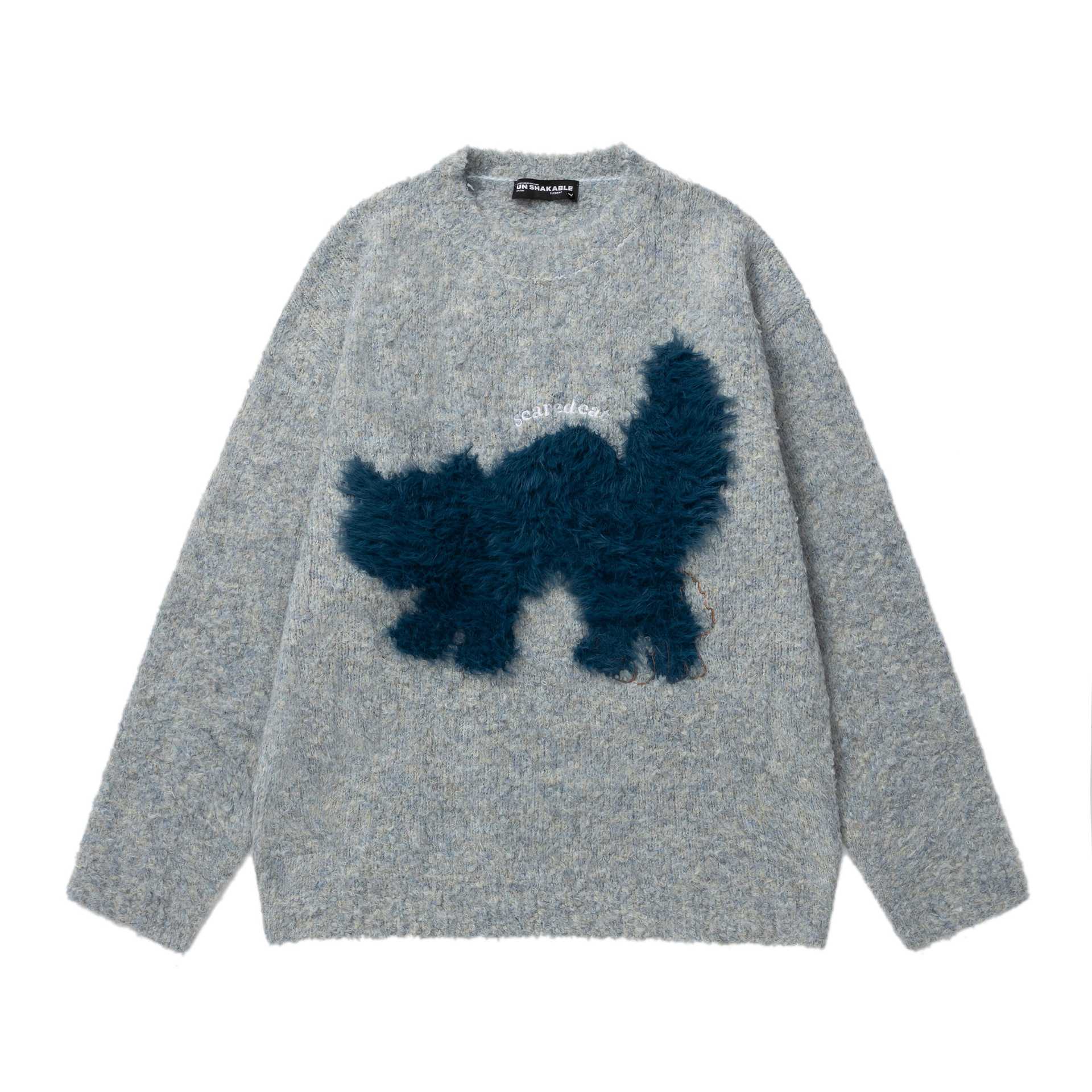 Plush cat jacquard sweater — image 2