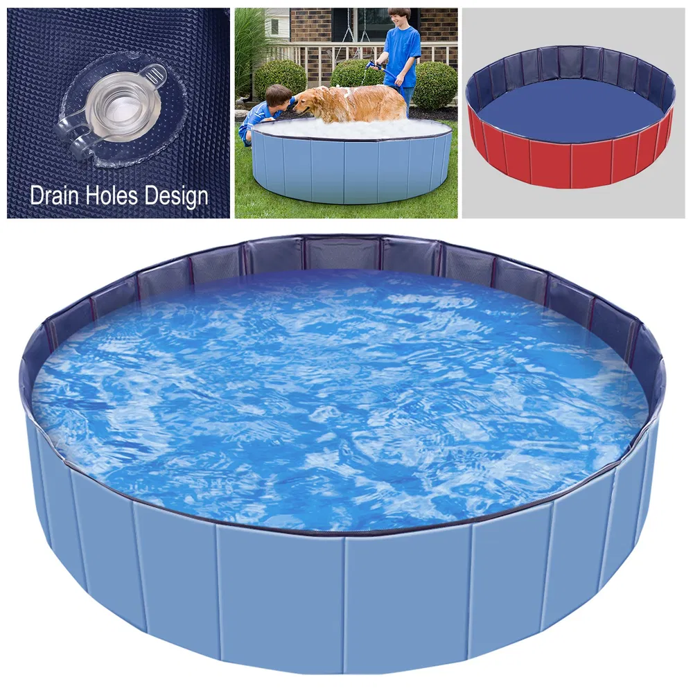 Piscina Portátil para Mascotas de PVC Plegable Baño de Perros y Gatos Playa Acuática — imagen 4