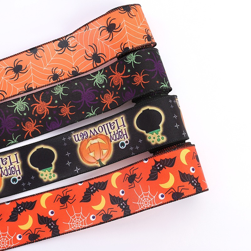 Creative Halloween spider print ribbon Halloween party decoration ribbon DIY decoration ribbon material — image 5