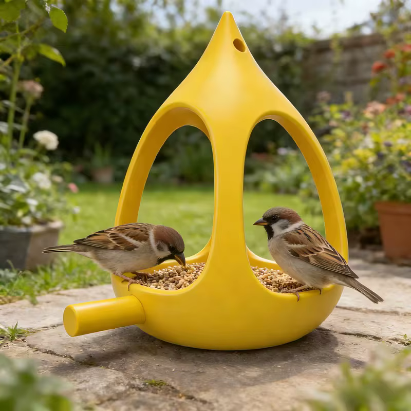 Mini Ball Shaped Bird Feeder with Drain Holes, Waterproof Design for Small Birds, Yard Garden Hanging Decor — image 2