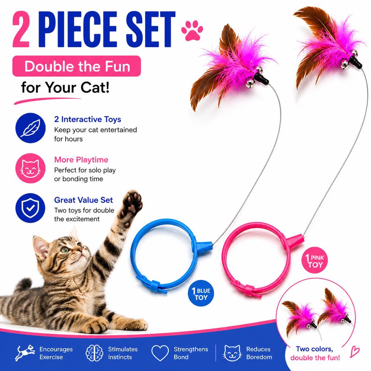 Wearable Cat Feather Collar Toy Interactive Neck-Worn Cat Teaser Automatic Exercise Toy Boosts Pet Activity Levels — image 1