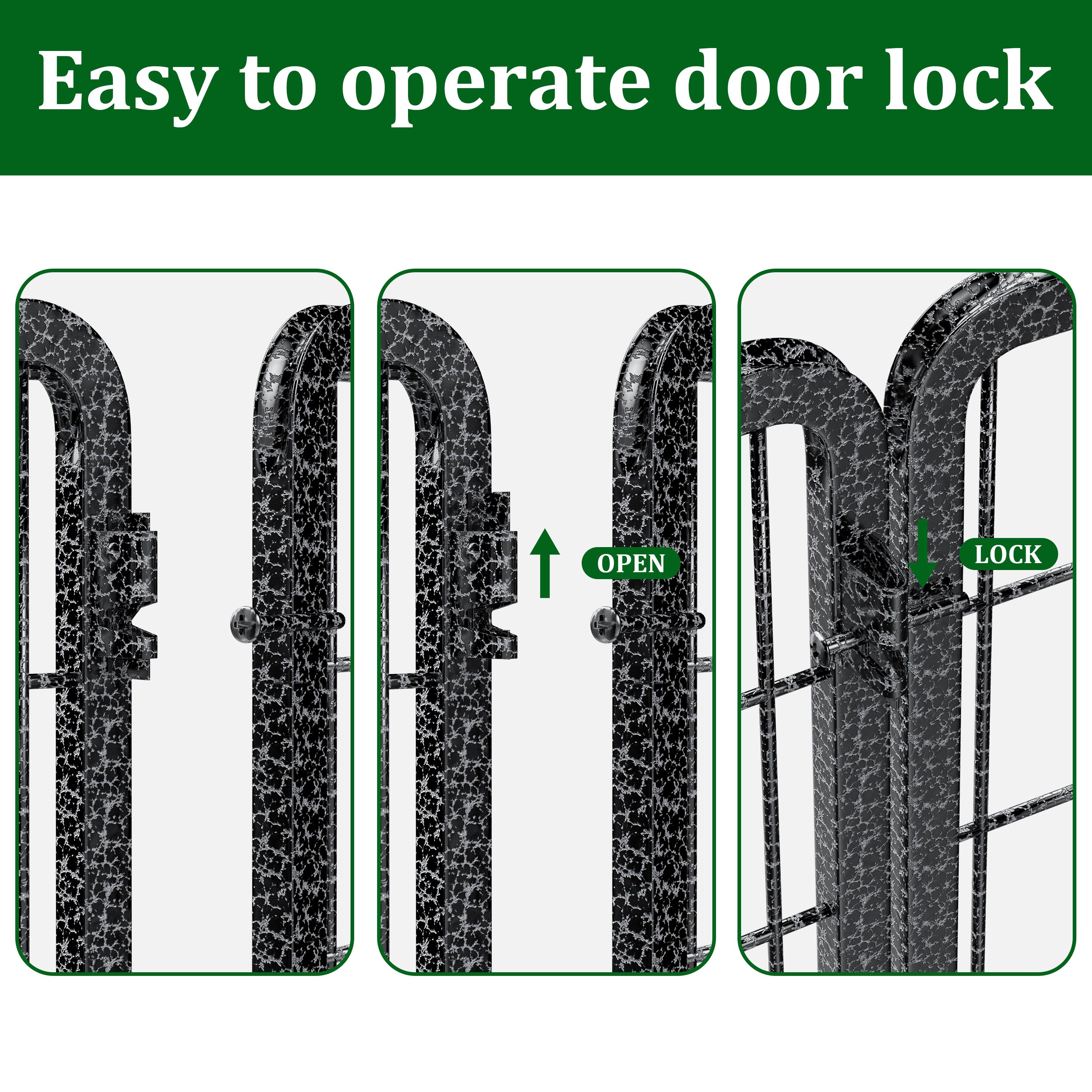 Cubo de Juego para Perros Exterior Amplio 16 Piezas Panelas Resistentes Muro para Perros 40'' Alto Anti-Rusto Con Puertas Portátil para Caravana Camping Patio Total 37 pies 111 m² Negro Polar — imagen 4