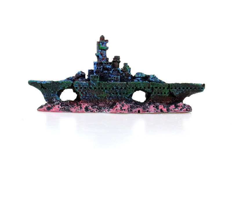 Aquarium Landscaping, Sunken Ship Decoration, Real Water Grass Landscaping, Broken Ship Background, Warship Wreck — image 2