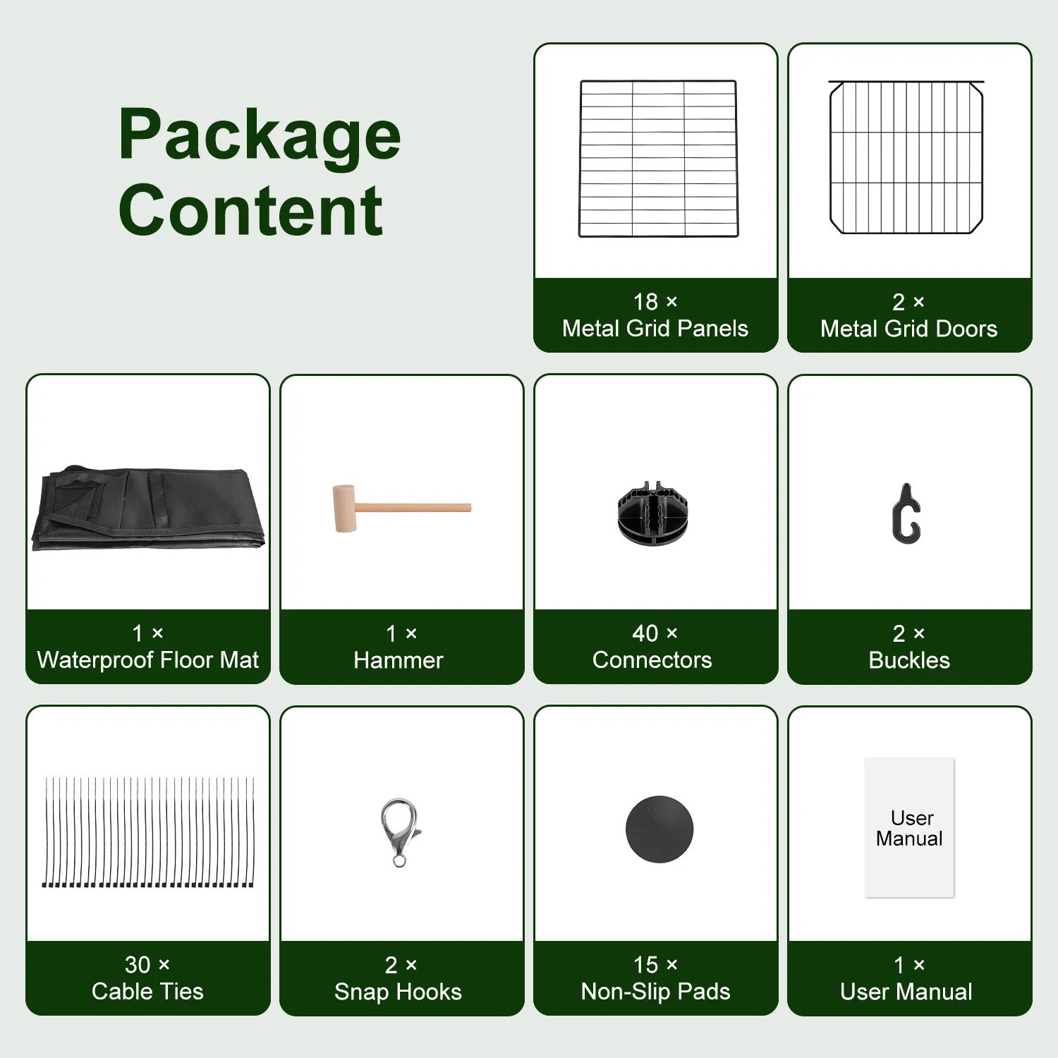 47x24x12" Guinea Pig Cage Small Animal Playpen DIY Metal Pet Enclosure with 20 Panels Waterproof Floor Mat for Hedgehogs Chickens Ducklings Rabbits Hamsters — image 5