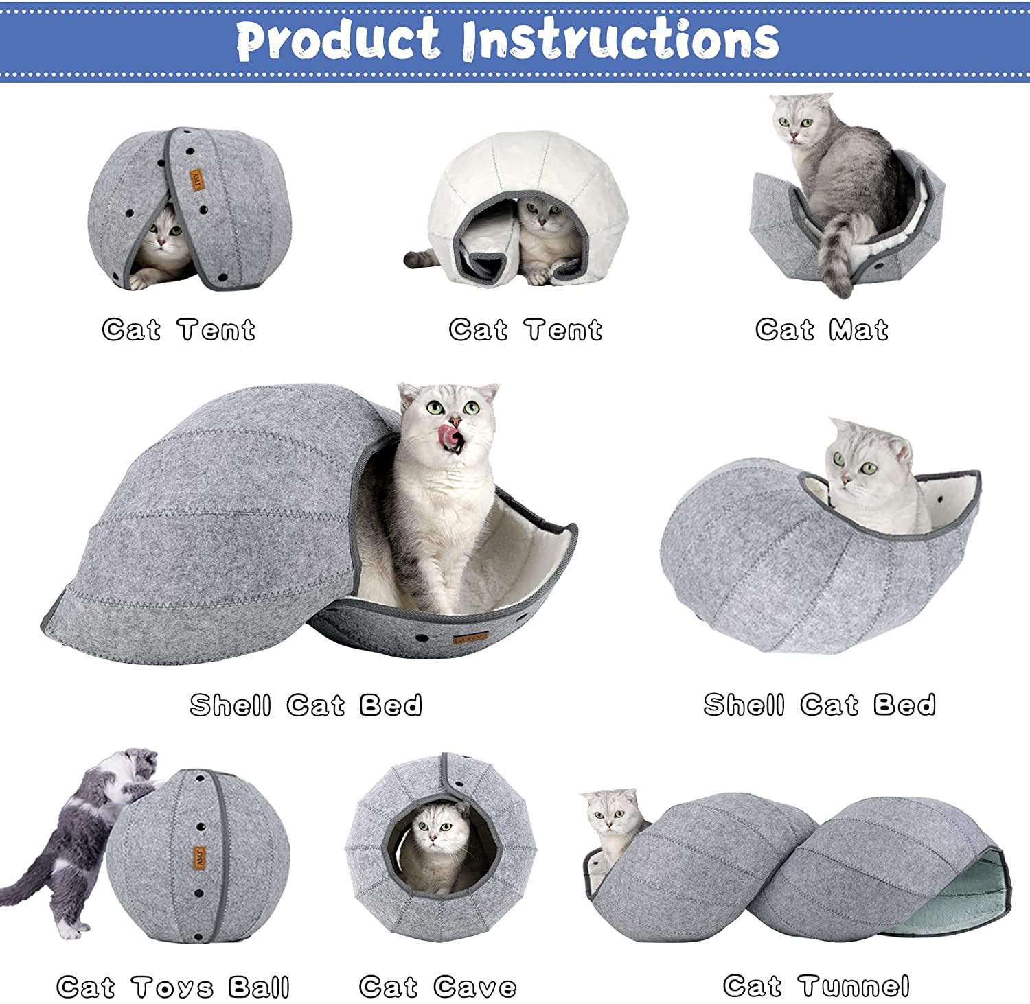 Foldable Breathable Pet Bed Cat Kennel Cave Tunnel Semi-Enclosed Creative Cat Mat Cat And Dog Supplies — image 2