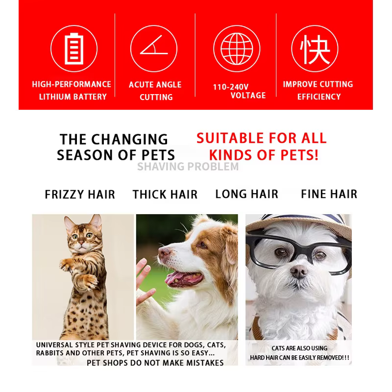 Electric Pet Clipper Grooming Kit For Dogs Reachageable Trimmer Haircut Cat Hair Cutting Remover Professional Machine Set — image 5