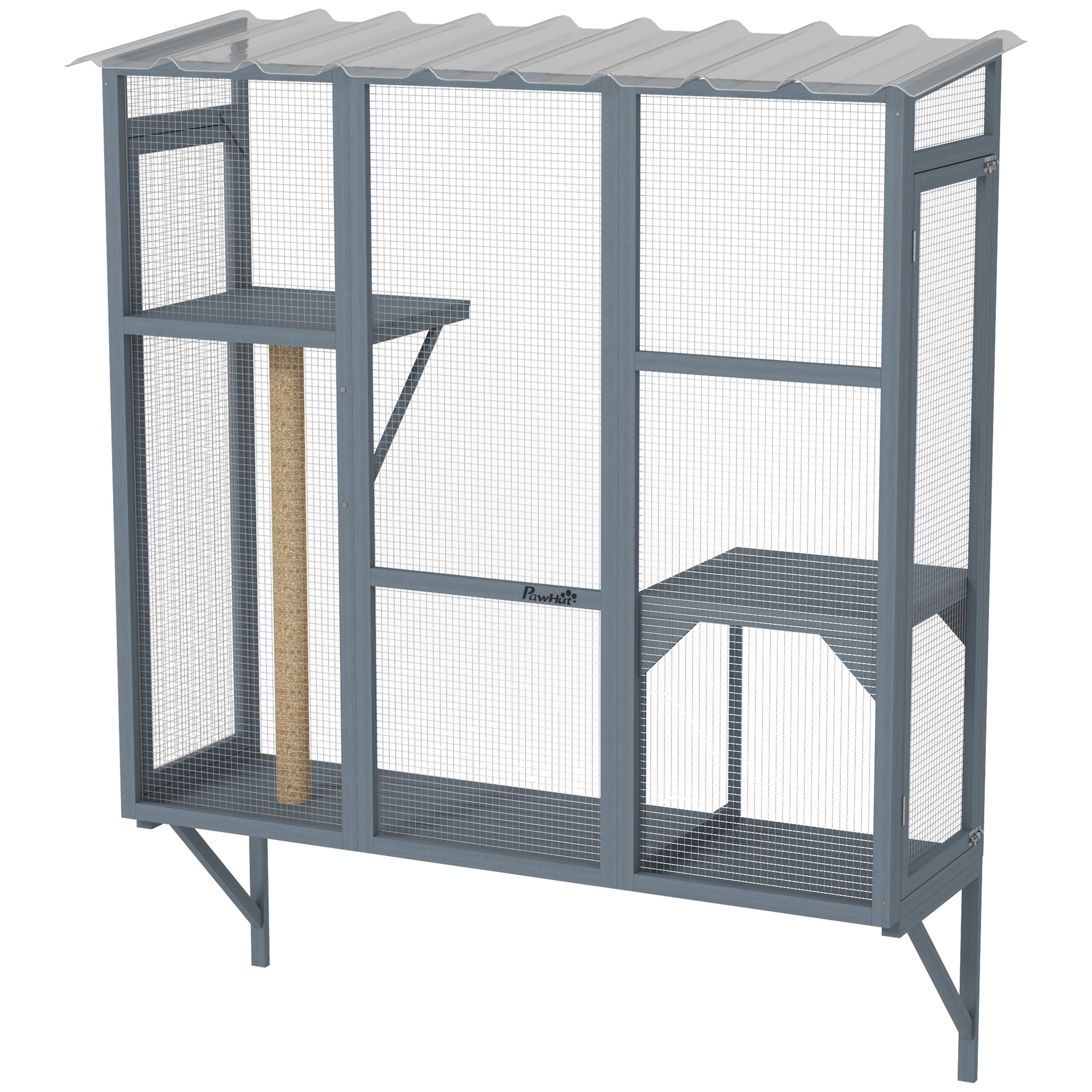 Catio Outdoor, Window Catio For 2-3 Large Indoor Cats W 2 Jumping Platforms, Scratching Post, For Playing, Napping — imagen 1