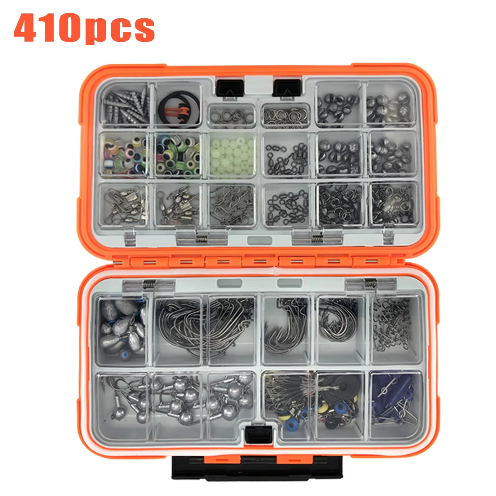 170-410pcs Professional Fishing Kit with Tackle Box, Hooks Sinkers Swivels for Bass Trout Saltwater Fishing Complete Lure Set — image 5