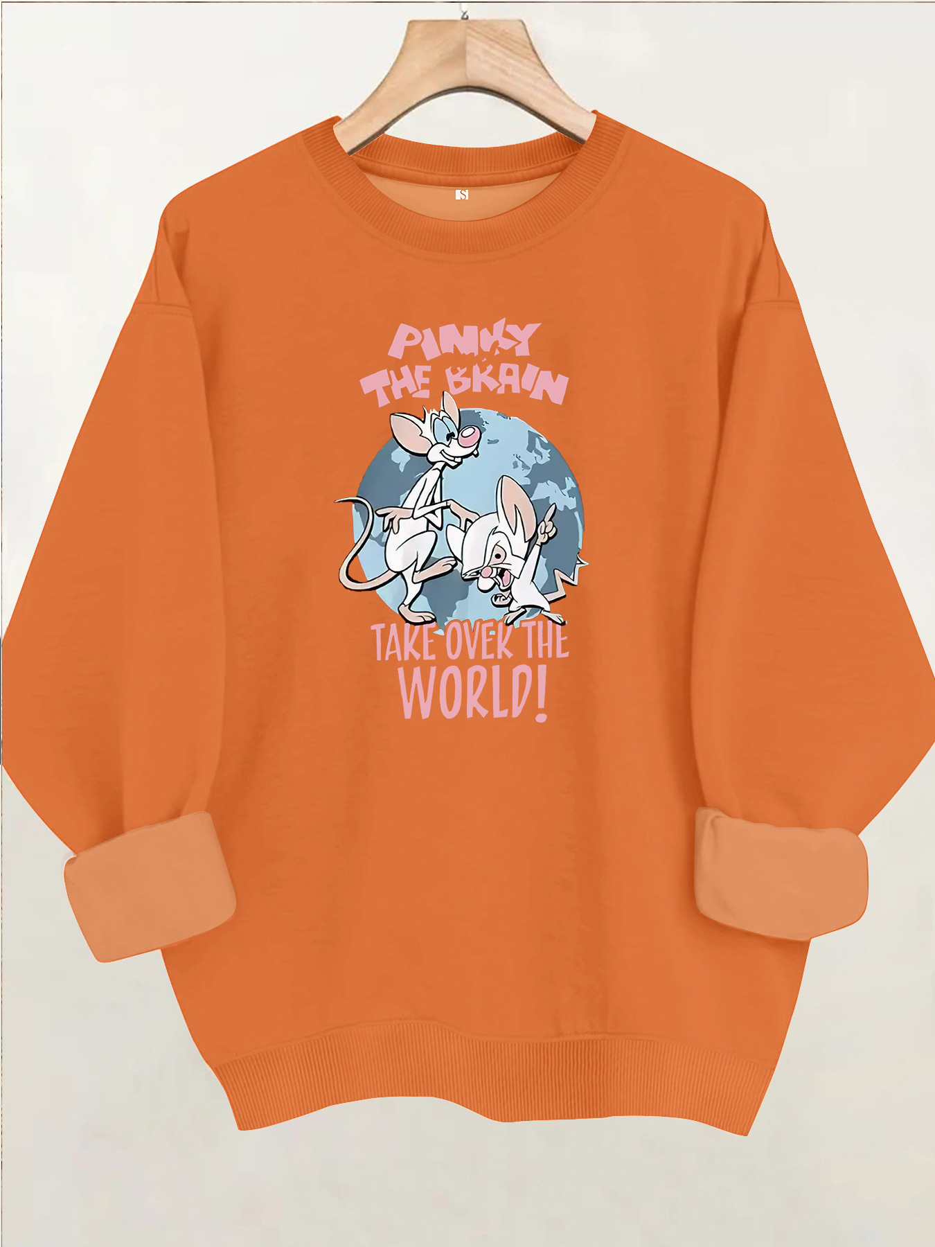 Mouse letter printed fleece hoodie — image 12