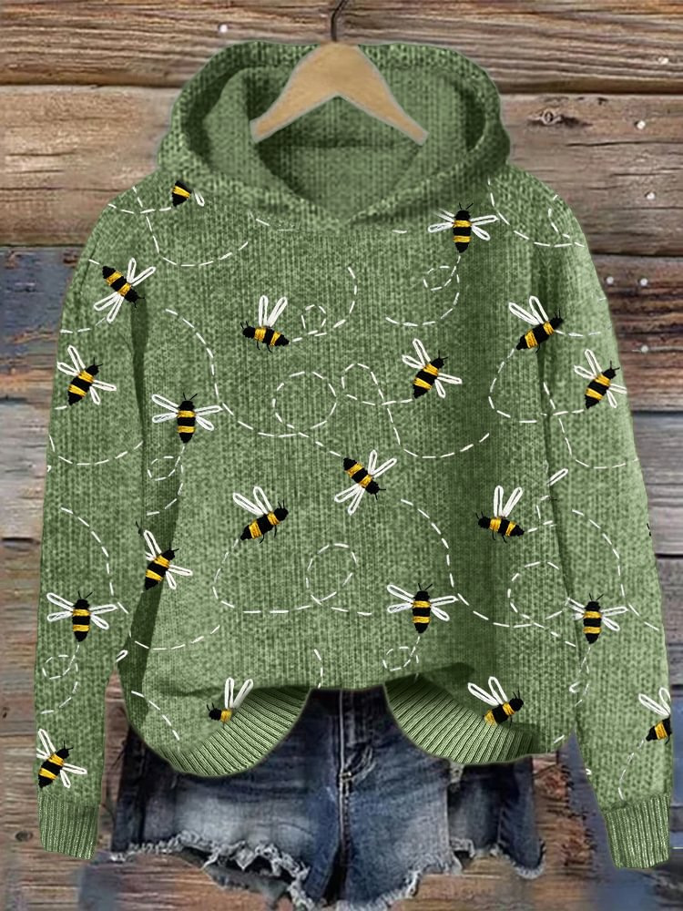 Suéter con Capucha de Estampado Animal para Mujer — imagen 9