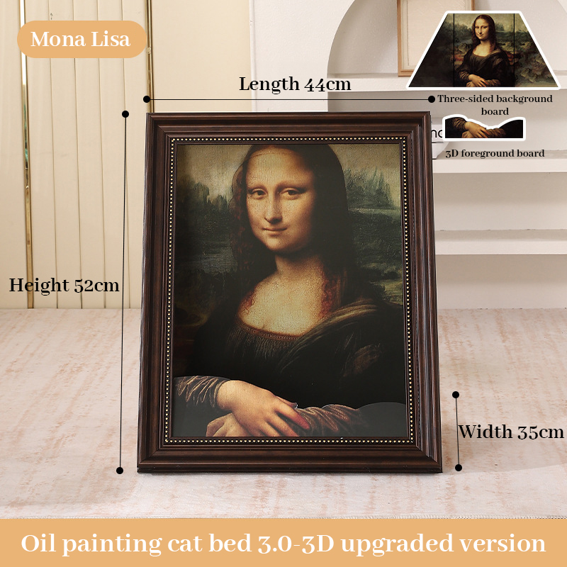 Rascador para Gatos Mona Lisa en 3D con Marco de Pintura al Óleo Removible — imagen 15