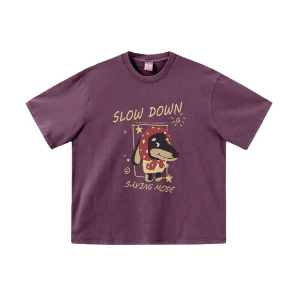 Cartoon Dog Printed Short Sleeve T-shirt — image 1