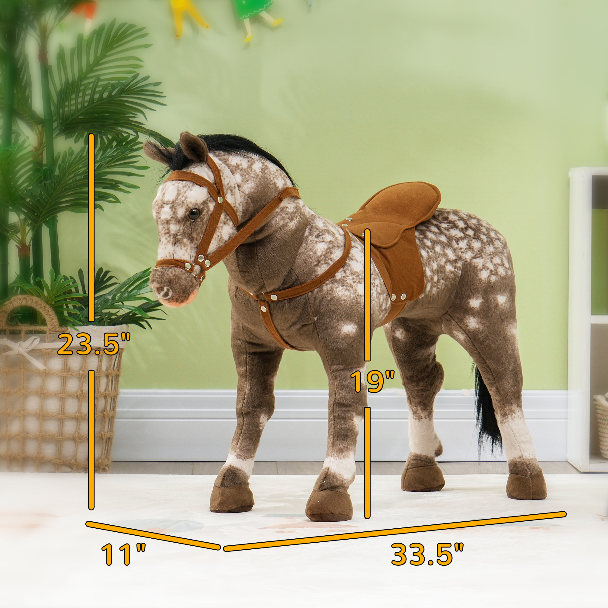 Kids Ride on Horse with Neighing Sound, Saddle for Ages 3-8 — image 4