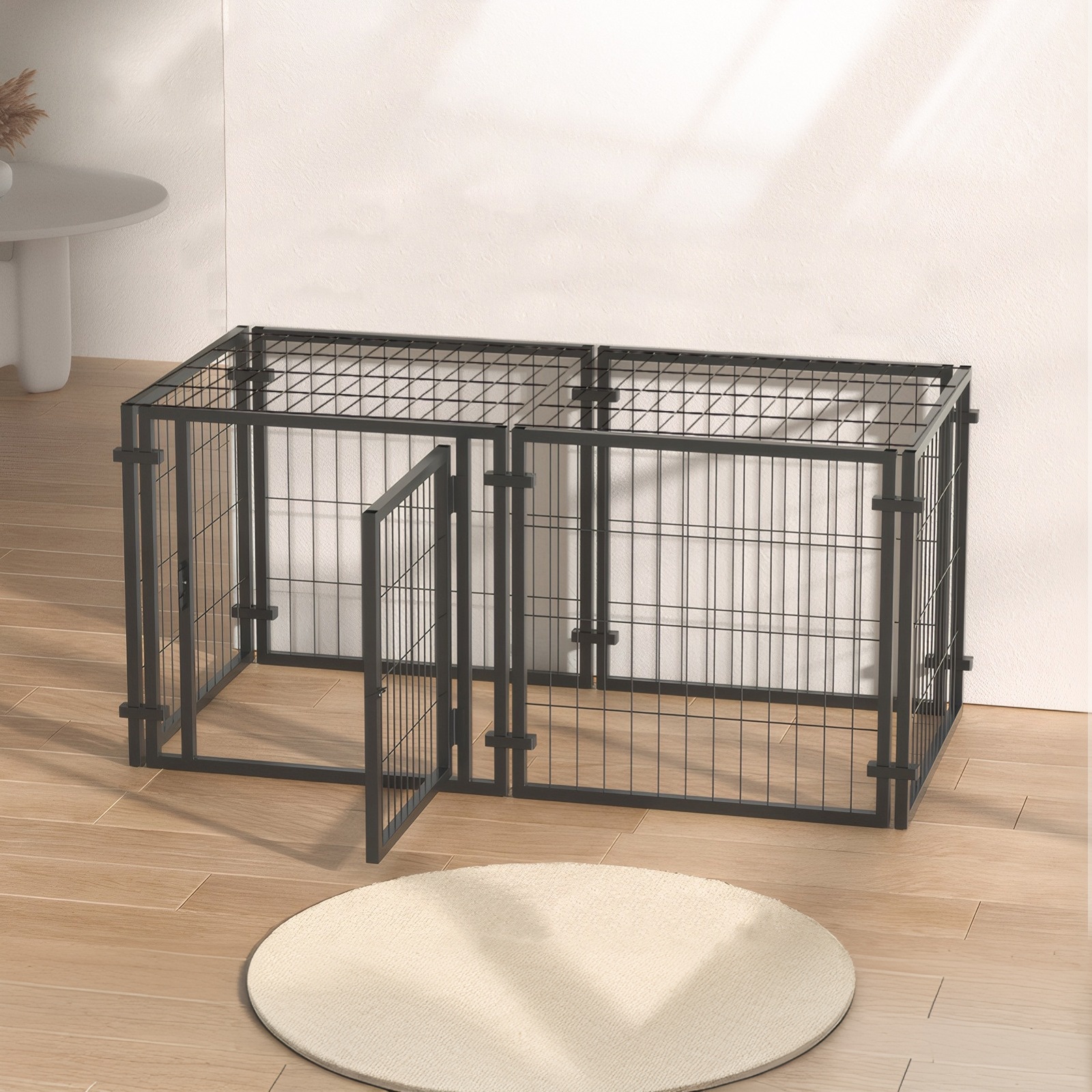 Jaula de 47.2" para perros pequeños, medianos y grandes, corral para cachorros para uso en patio, interior y exterior, jaula para mascotas (47.2"L x 23.6"An x 23.6"Al) — imagen 4