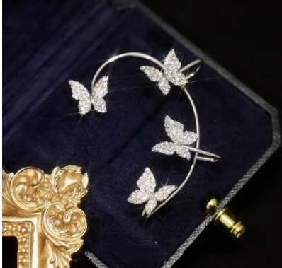Fashion Earring Butterfly Ear Clip And Ear Hook Jewelry — image 4