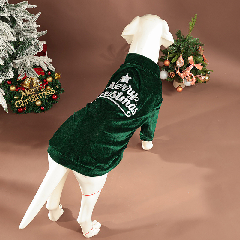 Christmas pet clothes autumn and winter two foot vest New Year's small medium and large dog clothes — image 5