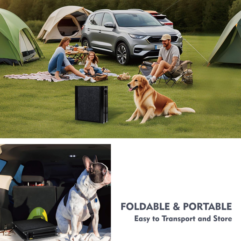 Dog Ramp For Car 71inch Long & 19.3inch Wide Portable Dog Ramps For Large Dogs With Non-Slip Rug Surface Dog Car Ramp For SUV Car & Truck, Folding Dog Ramp Up To 250LBS — imagen 3