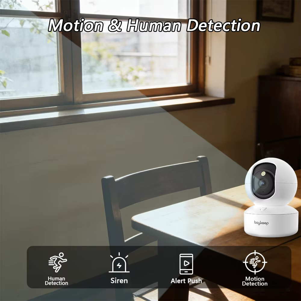 Boykeep 2K Pet Dog Camera with Phone App, 5G/2.4GHz WiFi Indoor Security Baby Camera, 360° Pan & Tilt, 2-Way Audio, Night Vision — image 5